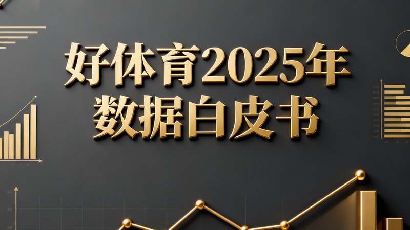 好体育2025年数据白皮书封面，深色背景配金色图表元素